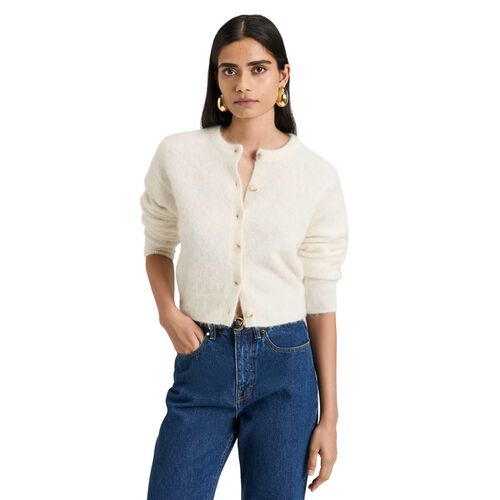 Veronika Maine Brushed Alpaca Wool Blend Cardigan